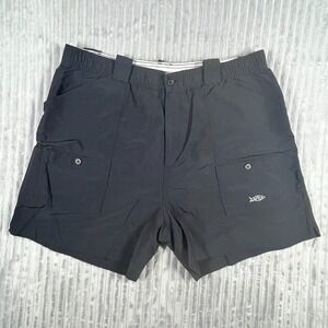 Aftco Fishing Cargo Shorts Men's Size 42 (Fits 36W) Seven Pockets Black 6"